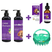 Chebe Intense Hair Growth Set Shampoo & Conditioner + Chebe Growth Hair Solution + Scalp Hair Massager