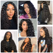 Tape In Hair Extensions Human Hair 50g Deep Wave Black Color With Replacement Tapes 20 Pcs, Remover