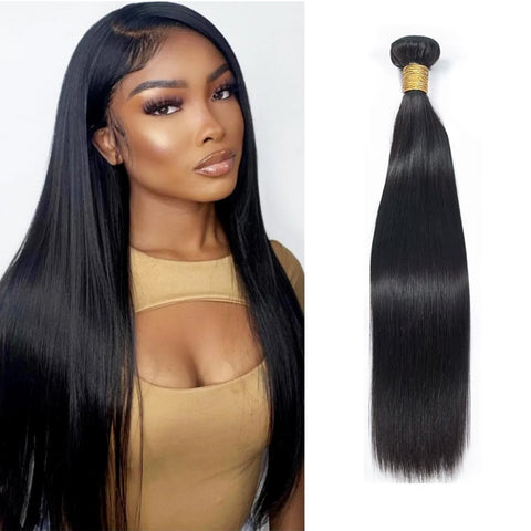 Single Drawn Raw human hair Straight Unprocessed INDIAN RAW remy Hair natural Black