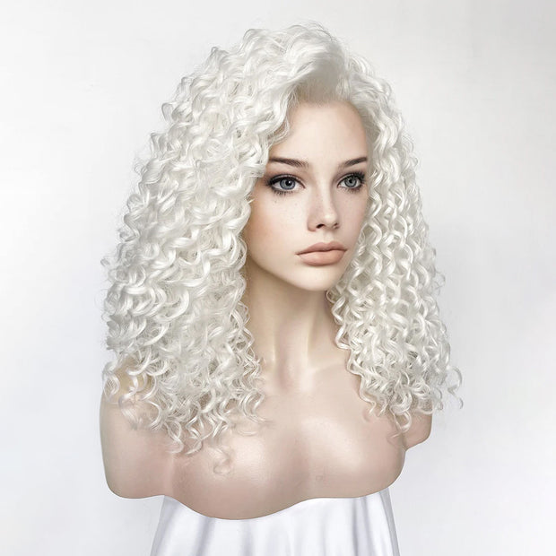 Halloween Wig  Black & White，Synthetic Cosplay Costume Halloween Wigs, Wear and Go wig