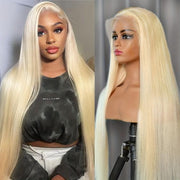 Transparent Lace 13x4 Frontal Wig Color Blonde(613) Straight 100 Human Hair