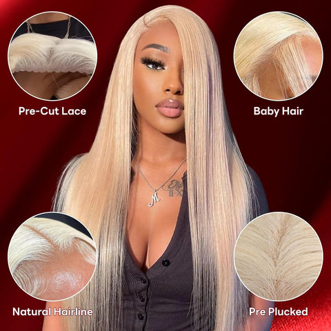 Wear Go Glueless Wig Pre-Cut 13*4 HD Lace Human Hair 613 Blonde