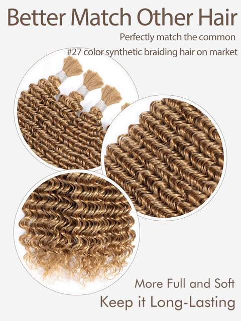 Human Braiding Hair #27 Color Bulk Mink Hair 100g/bundle 20-22 inch