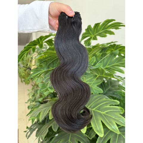 Double Drawn Indian Raw Hair Body Wave Full End Unprocessed 100% Human Hair Natural Color