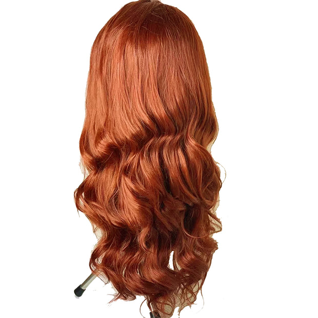 13x4 Transparent Lace Body Wave Frontal Wigs Copper Pre-order Deep Wave, Straight, Jerry Curl