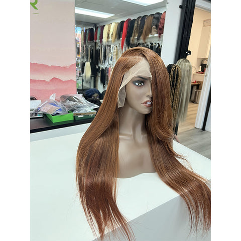 Auburn Color Wig  Perfect color for Fall and Winter Front Lace Side Park 200% Density