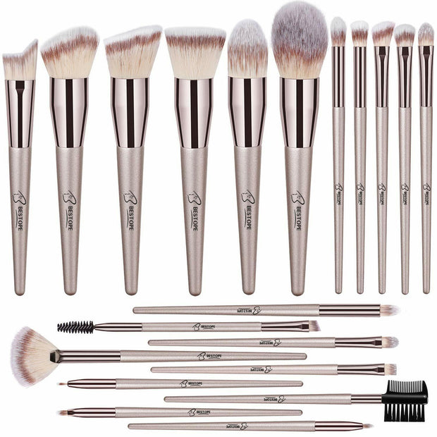 BESTOPE 20 Pcs Makeup Brushes Belly-Type Handle Series Professional Premium Synthetic Contour Blush Foundation Concealers Highlighter Eye Shadows Cosmetic Brushes