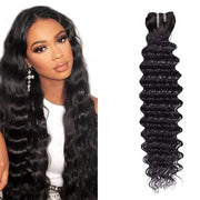 Double Drawn Indian Raw Deep Wave Full End Unprocessed 100% Human Hair Natural Color