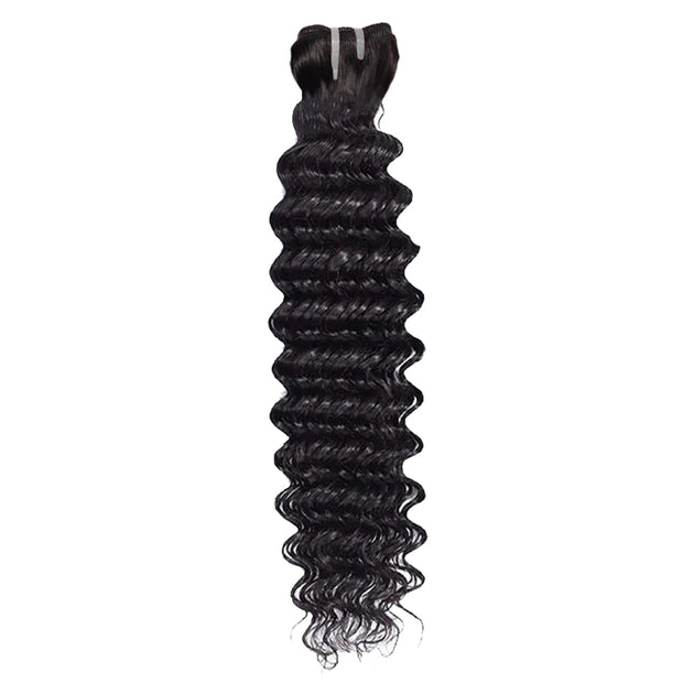 Double Drawn Indian Raw Deep Wave Full End Unprocessed 100% Human Hair Natural Color
