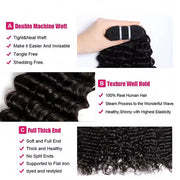 Double Drawn Indian Raw Deep Wave Full End Unprocessed 100% Human Hair Natural Color