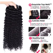 Double Drawn Indian Raw Deep Wave Full End Unprocessed 100% Human Hair Natural Color