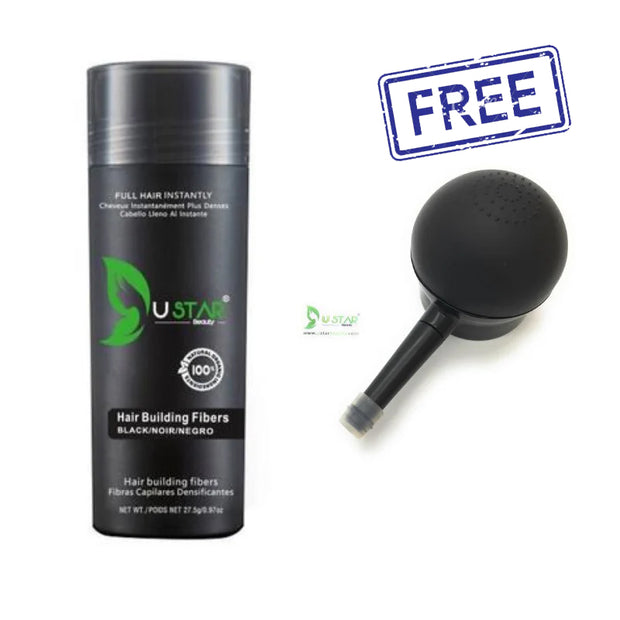 Buy Ustar Hair Building Fibers 0.97oz / 27.5g And Get one Free Applicator