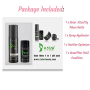 Ustar Hair Building Fibers .42oz/12g  4 in 1 Gift Pack (Hair Fibers, Comb, Spray Applicator, FiberHold Spray)