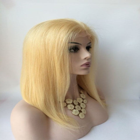 Full Lace Wig Blonde #613 Straight 100 unprocessed Remy Human Hair
