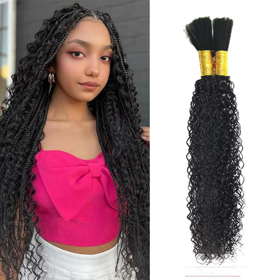 Natural color Human BOHO Braiding Hair Jerry Curl Bulk hair Best Quality Mink hair extensions 100g/bundle