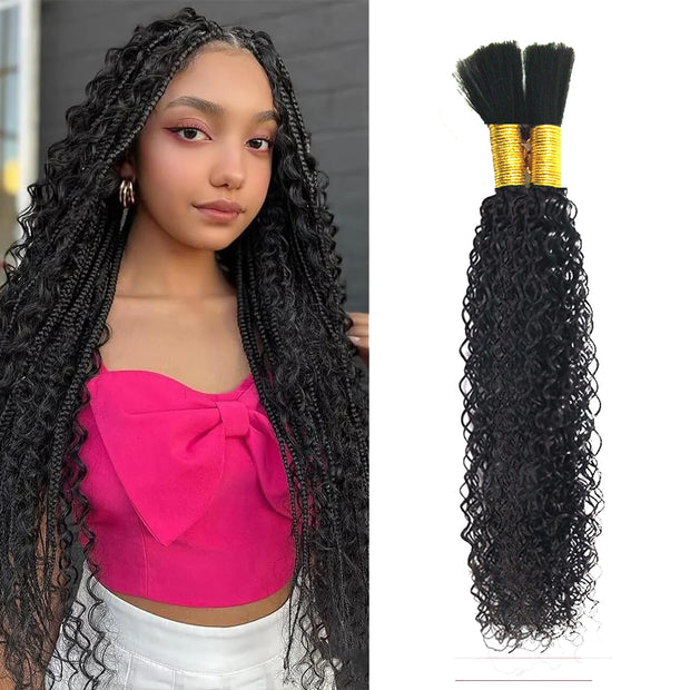 Natural color Human BOHO Braiding Hair Jerry Curl Bulk hair Best Quality Mink hair extensions 100g/bundle