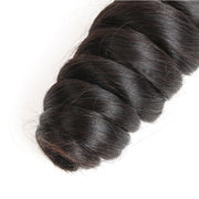 AFFORDABLE hair 100% Human Hair Loose Wave Natural Black Bundle
