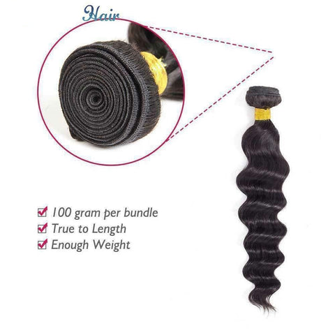 Affordable Hair Loose Wave 100% Human Hair Natural Black 1 Bundle 100gram