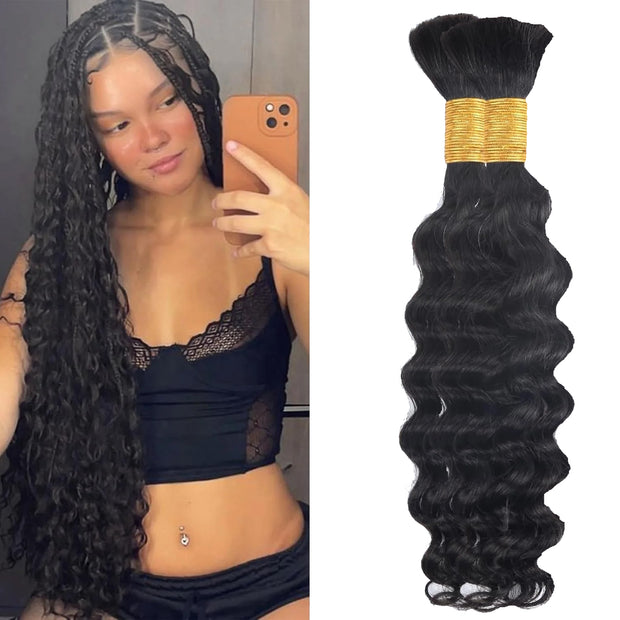 Natural color Human BOHO Braiding Hair Bulk hair Best Quality Mink hair extensions 100g/bundle