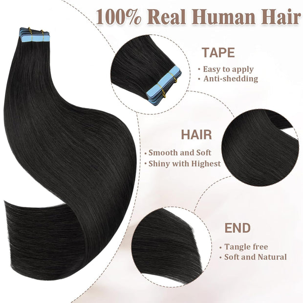 Bobbi Boss Extensions Tape-In Human Hair Blend  TBKP20 Kinky Perm 20" ,28"(20Pcs)