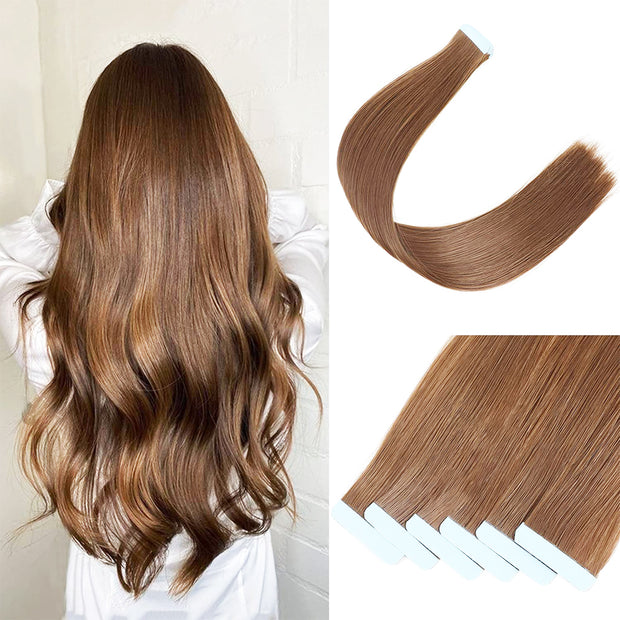 Tape In Extensions Human Hair Straight 20 pcs/pack, 50 grams add gift