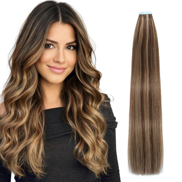 Bobbi Boss Extensions Tape-In Human Hair Blend  TBKP20 Kinky Perm 20" ,28"(20Pcs)