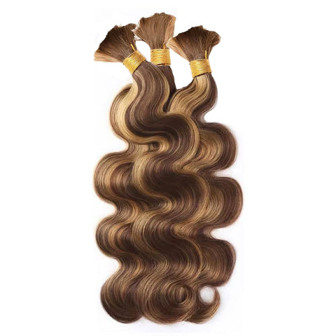 Human Braiding Hair Body Wave Bulkhair extensions 100g/bundle Color 4P27