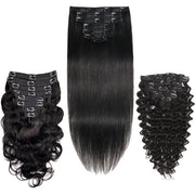 Clip In Premium Hair extension 100 Human Hair Raw Quality Hair Natural Black color Straight, body wave, deep wave