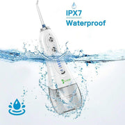 Water Flosser 300ML 5 Modes & 6 Jet Tips - IPX7 Waterproof Cordless Dent