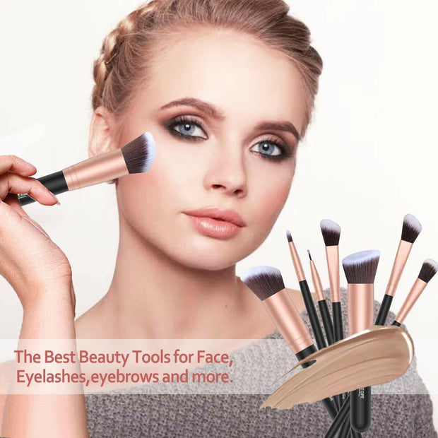 BESTOPE Makeup Brushes 16 PCs Makeup Brush Set Premium Synthetic Foundation