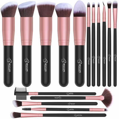 BESTOPE Makeup Brushes 16 PCs Makeup Brush Set Premium Synthetic Foundation