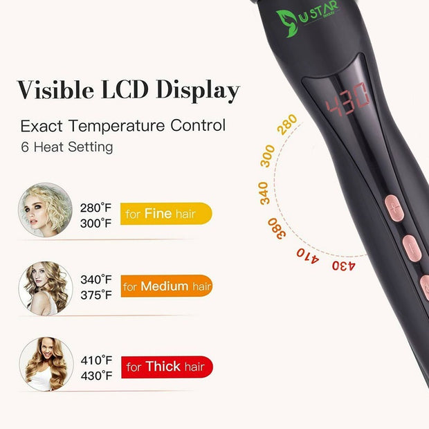 Curling Iron 4-In-1 Hair Crimper Wand Set With LED Temperature Control