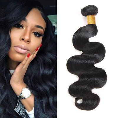 Human Hair bundle Natural Black Body Wave 