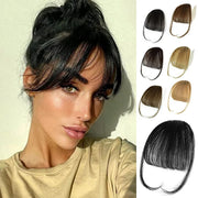Wispy Clip in Bangs 100% unprocessed Human Hair Extensions Curved Bangs Clip on Hair for Women Fringe with Temples Hairpieces for Daily Wear 9 colors