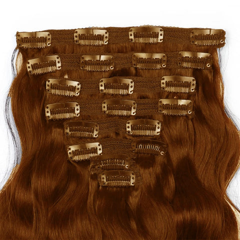 Clip In Body Wave Jerry Curl Human Hair Extensions
