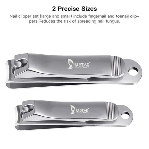 USTAR Nail Clipper Set Sharp Nail Clippers Fingernail Clippers Toenail Clippers Nail Care Cutter Stainless Steel Sturdy Nail Trimmer for Men and Women