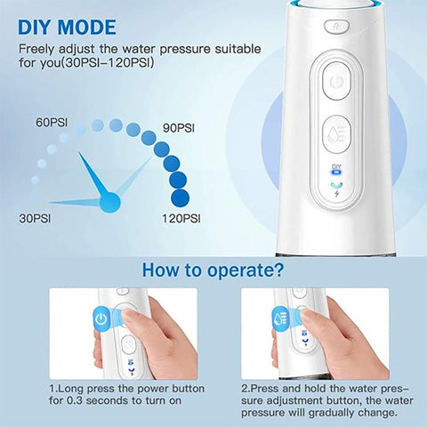 Water Flosser for Teeth Cordless Water Flossers Dental Oral Irrigator with DIY Mode 4 Jet Tips, IPX7 Waterproof,Portable and Rechargeable Water Flosser Teeth Cleaner for