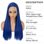 Blue Straight 13x4 Lace Front Wigs