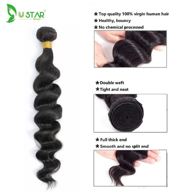 Natural Black Loose Wave 100% Human Hair