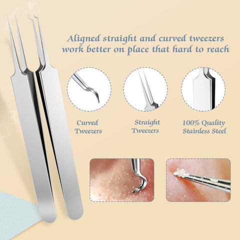 BESTOPE Upgraded 6-in-1 Blackhead Remover Pimple Extractor Tool Acne Removal Kit