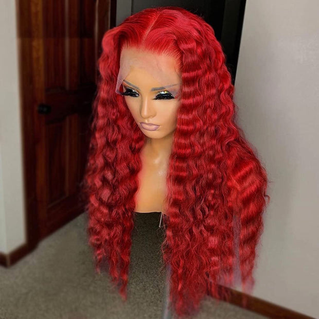  Red Deep Wave wig