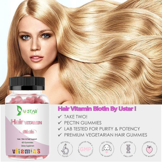  Hair Vitamins Gummies with Biotin