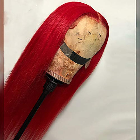 Red Straight 13x4  wig