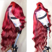 Red wig Body Wave wig
