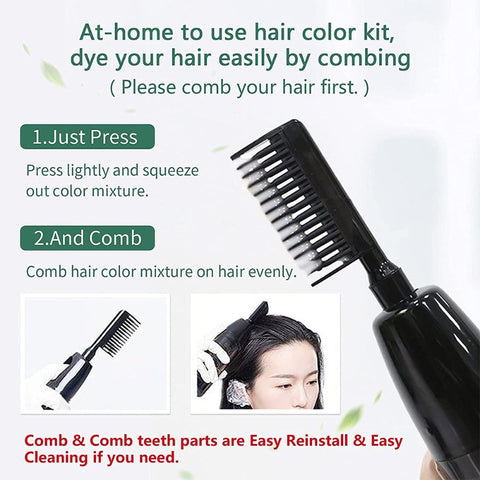 Hair Color Permanent Hair Dye Cream with Comb Applicator