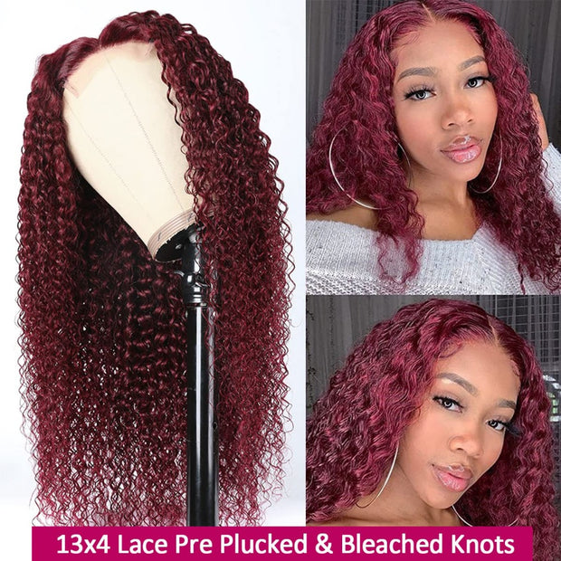 Burgundy Jerry Curly wig
