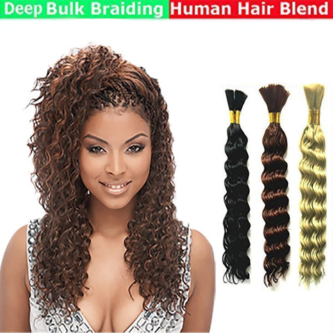 Deep Curl Bulk Human Hair For Braiding 100% Unprocessed Malaysian Virgin  Human Hair Extensions Bundles Micro Braiding Human Hair