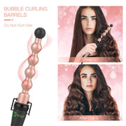 BESTOPE 5 In 1 Ceramic Curling Iron Wand Set With 5 Interchangeable Ceramic Barrels (0.35'' to 1.25'') And Heat Resistant Glove - Rose Gold