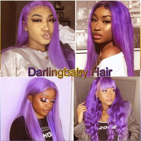 Purple Straight Lace Front Wig