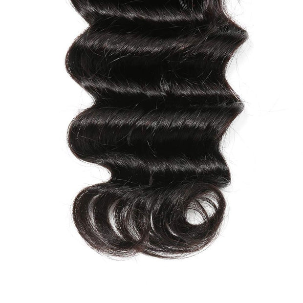  Deep Wave 100% Virgin Remy Human hair Natural Black